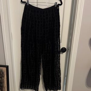 Sheer Armani Exchange Black Wide Leg Pants